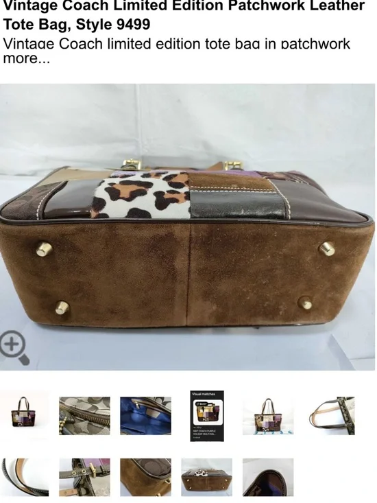 Coach Limited Edition Patchwork Leather Tote Bag Style No. 9499 - Multi-Color - Picture 9 of 10